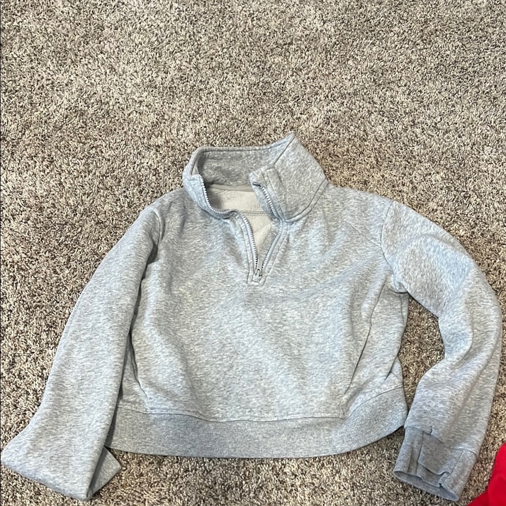 All in Motion Gray Fleece Quarter-Zip Sweatshirt
